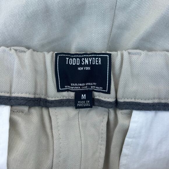 Todd Snyder Men’s Traveler Suit Trousers Drawstring Linen Pants Beige M - Picture 3 of 7